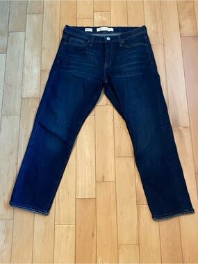 Gap 1969 Best Girlfriend Jeans 28 Stretch Selvedge  Dark Wash Straight Boyfriend